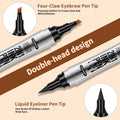 Glam Gift Box — 2 In 1 Microblading Eyebrow Pen, 4 + Semi-arc Steel Tooth Brow Groomer E