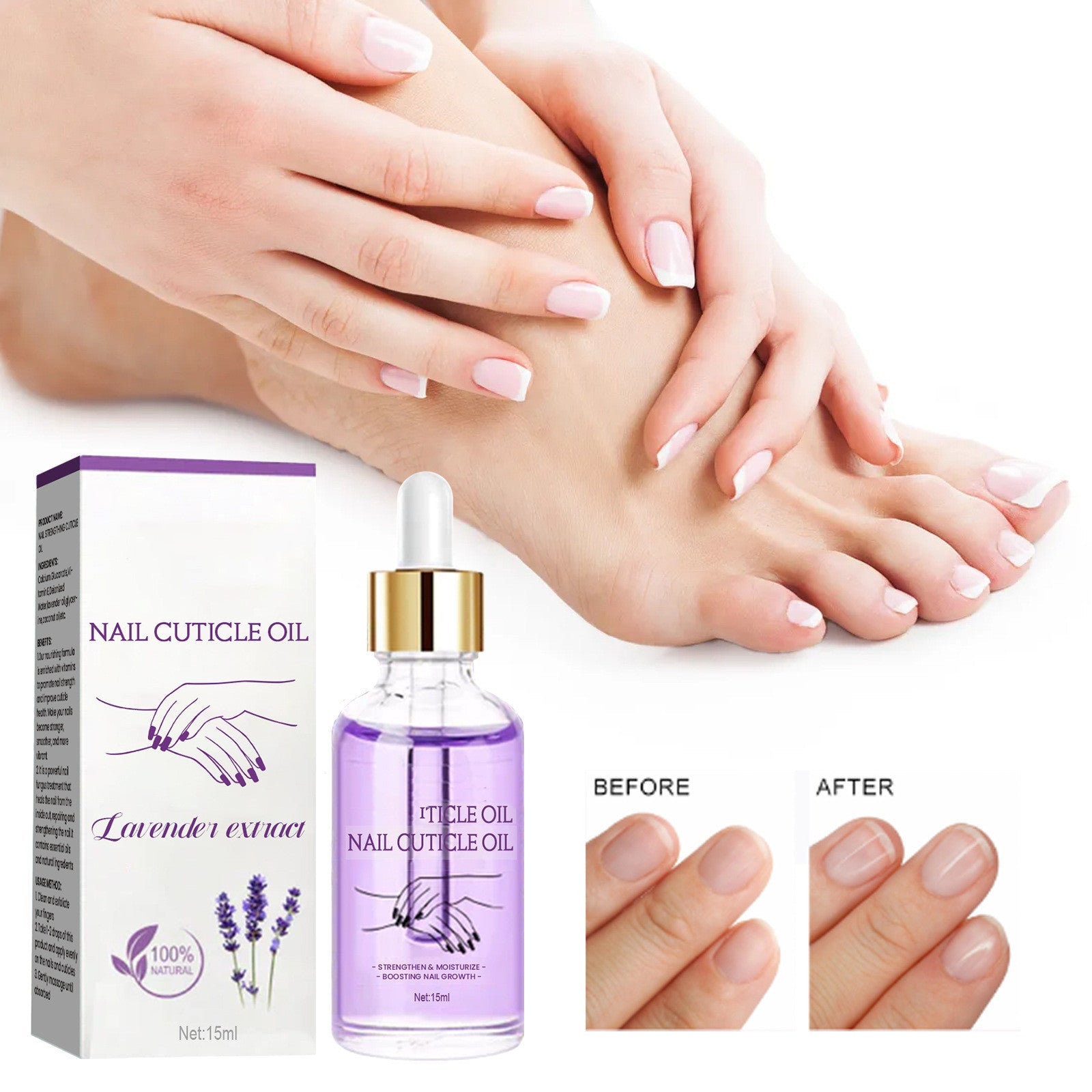 Nail Care Gift Set — Nail Strengthening Cuticle Oil Repa + Plant Essential Cuticle Bow-shaped + Professional-grade Stainless Steel