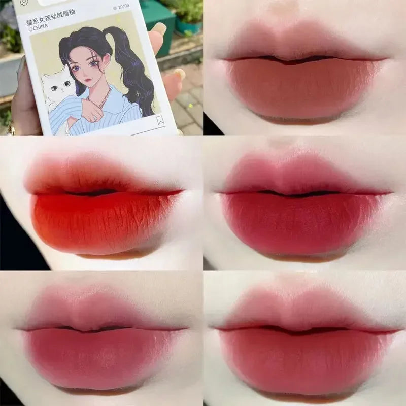 5PCS Cigarrette Lipsticks Set Matte Water Light Velvet Lip Glaze Long Lasting Waterproof Lip Gloss Nude Lip Tint Makeup Cosmetic