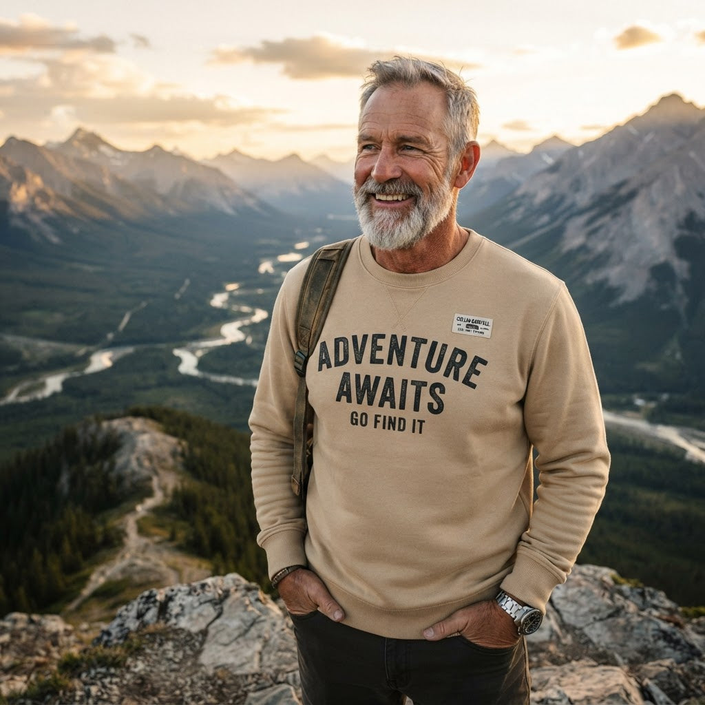 Adventure Awaits Go Find It — Premium Sweatshirt | COLLIN CAMPELL product image