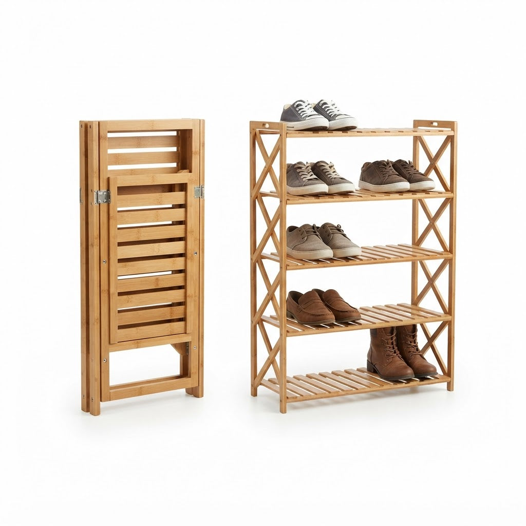Foldable Space-Saving Shoe Rack Organizer