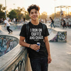 I Run on Coffee and Chaos — Premium T-Shirt | COLLIN CAMPELL product image