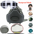 Half Face Respirator Gas Mask Facepiece Spray Painting Safety Glasses