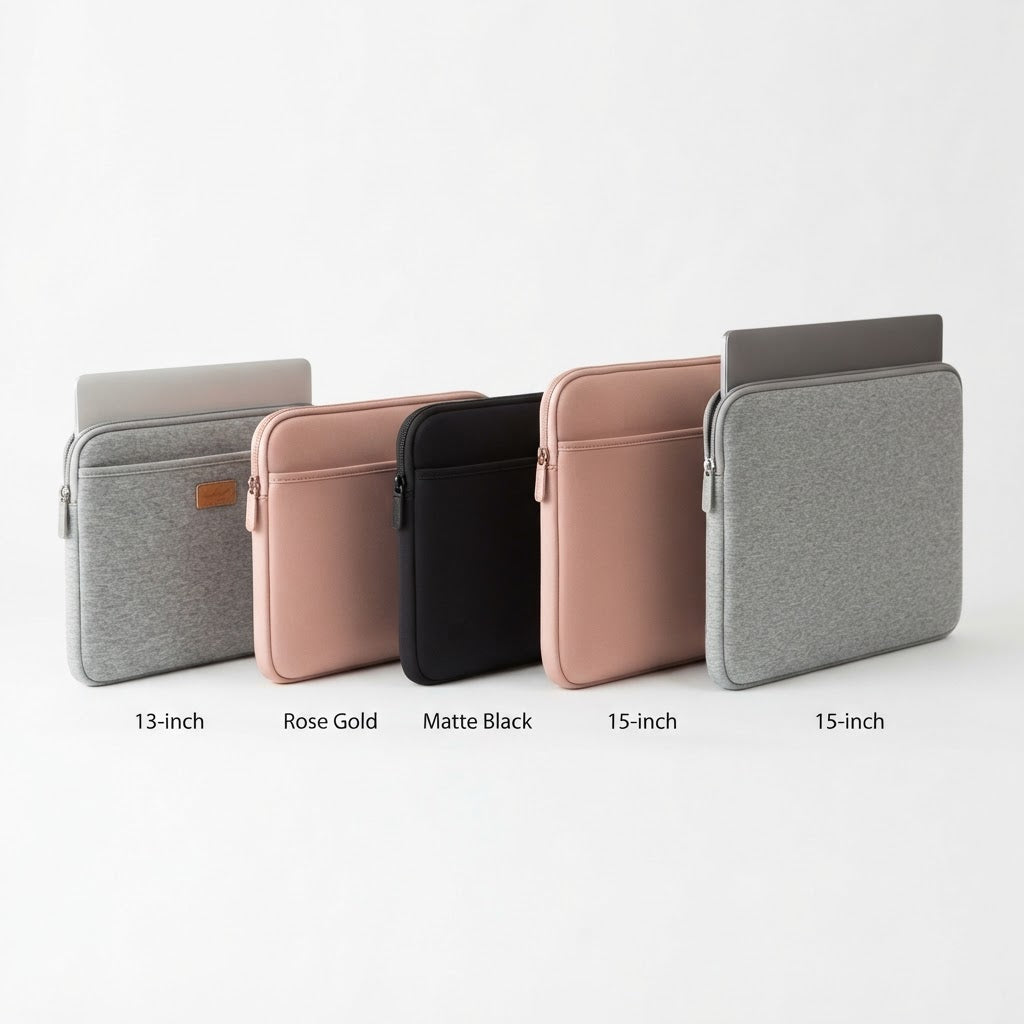 Laptop Sleeve Case — Padded Neoprene 13" & 15" with Accessory Pocket