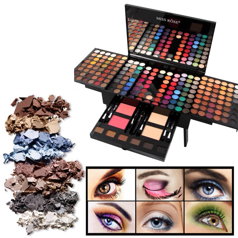 Glam Gift Box — Easy To Apply Color Without Taking + 180 Colors Eyes Shadow Blush Set Pe + Monochrome Gel Body Glitter Makeup
