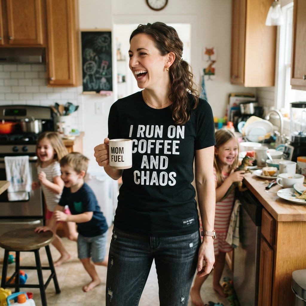 I Run on Coffee and Chaos — Premium T-Shirt | COLLIN CAMPELL product image
