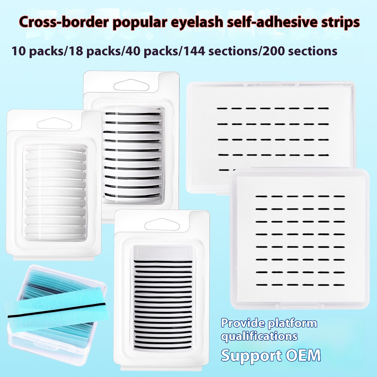 Segmented Self-adhesive And Transparent Jelly Eyelash Strip