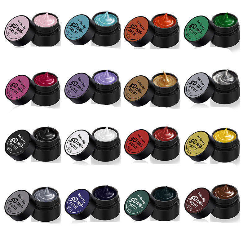 Nail Care Gift Set — Painted Metal Painted Glue 5D Three + Gentle Moisturizing Formula To Nour + Nail Cuticle Care Oil