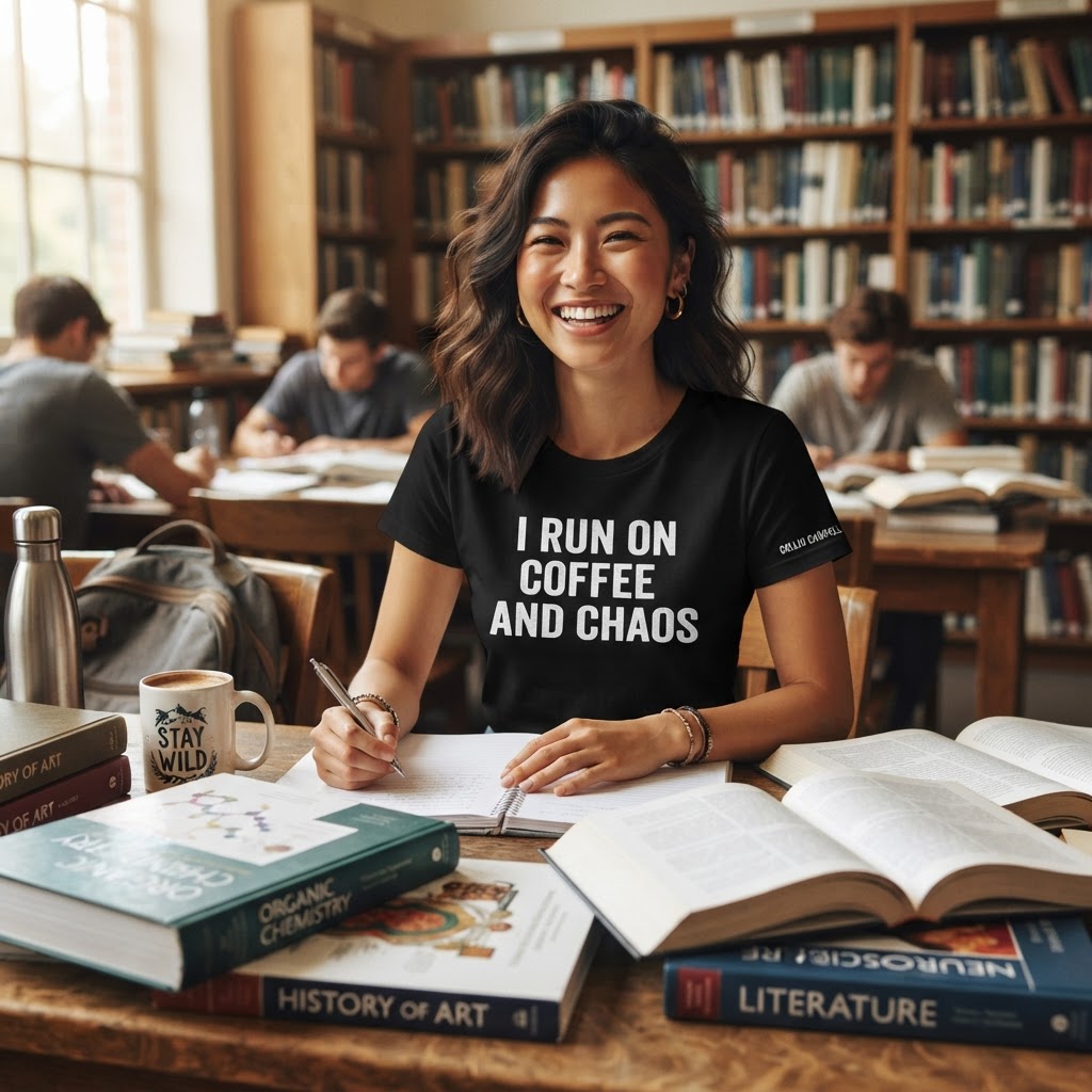 I Run on Coffee and Chaos — Premium T-Shirt | COLLIN CAMPELL product image