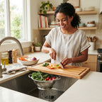 Over-Sink Cutting Board with Collapsible Colander