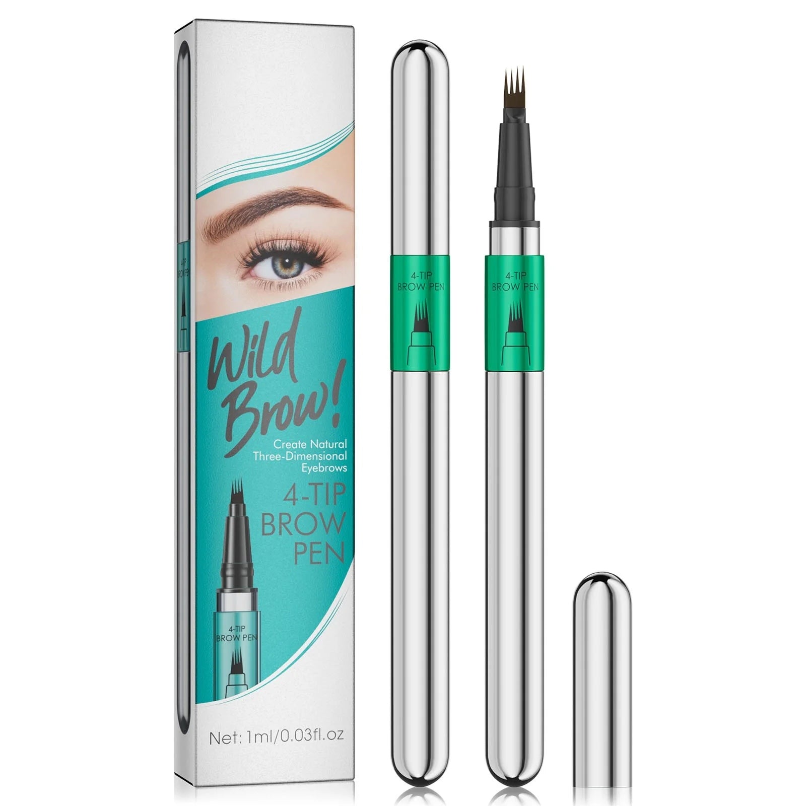Microblading Eyebrow Pen,Waterproof Eye Brow Pen With 4-Fork-Tip