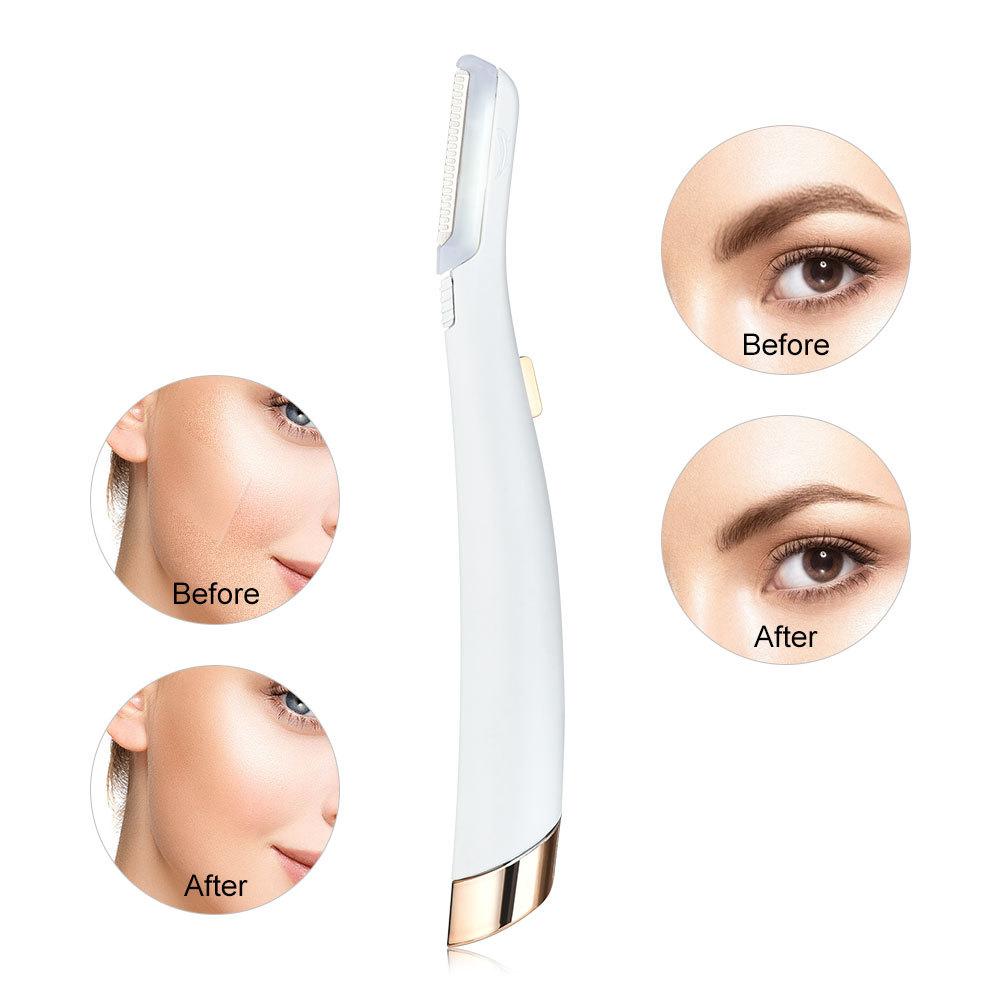Electric Facial Hair Remover & Eyebrow Trimmer With LED Light