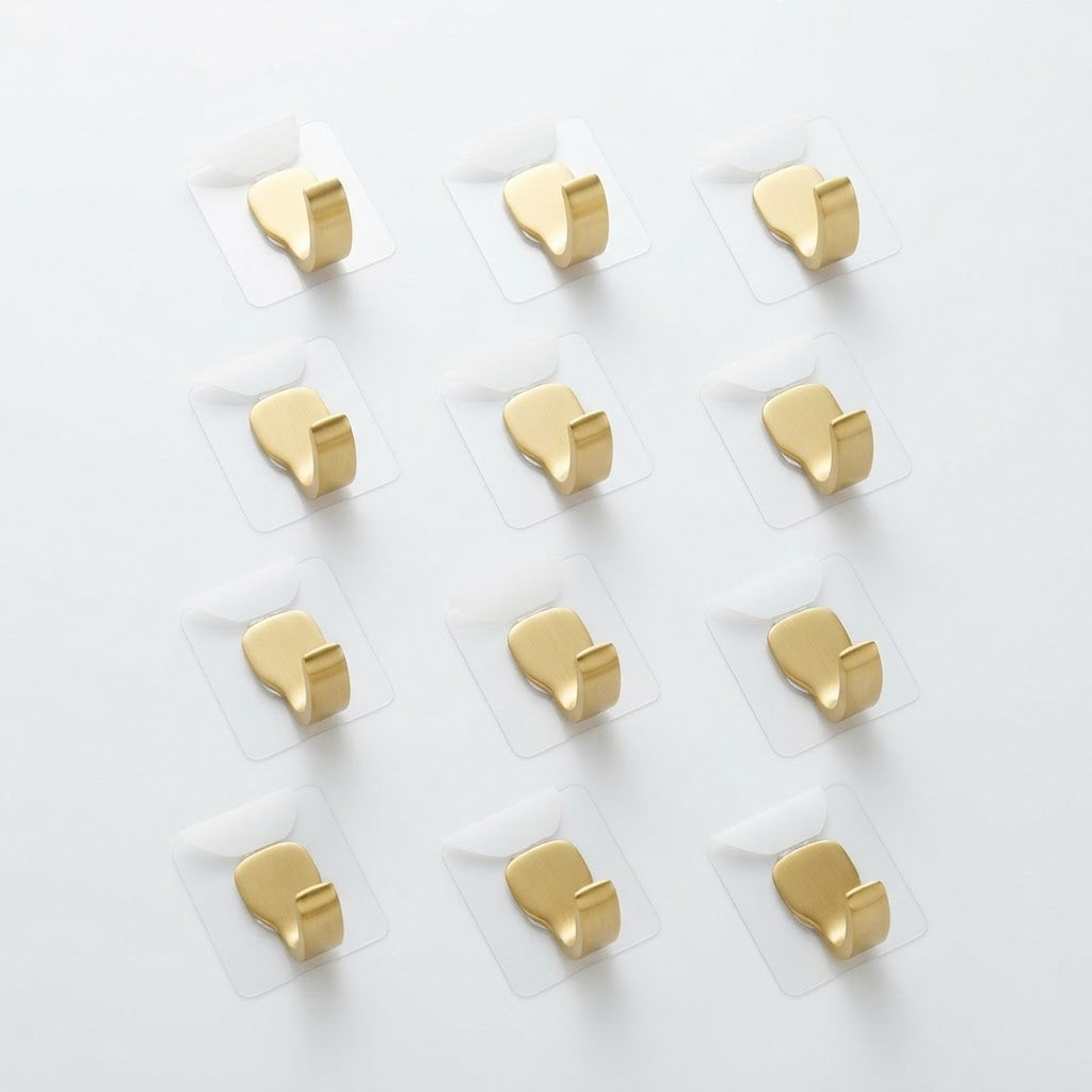 Adhesive Wall Hooks Heavy Duty (12 Pack)