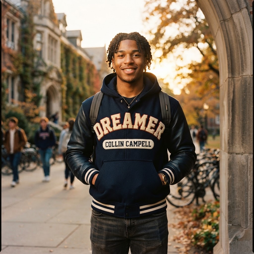 Dreamer Varsity Hoodie — Premium Retro 90s Aesthetic | COLLIN CAMPELL product image