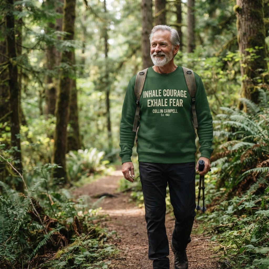 Inhale Courage Exhale Fear — Premium Sweatshirt | COLLIN CAMPELL product image