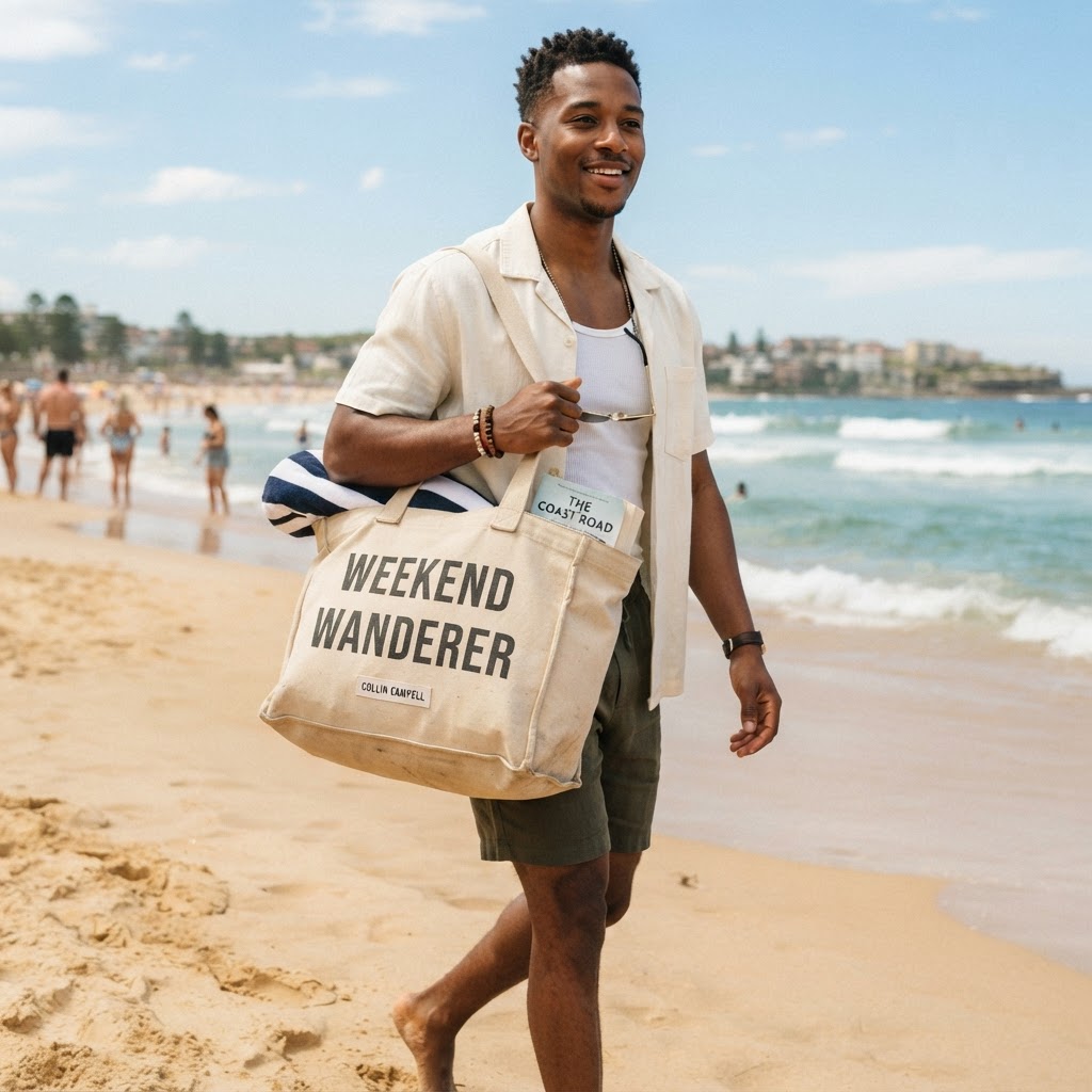Weekend Wanderer — Premium Canvas Tote Bag | COLLIN CAMPELL product image