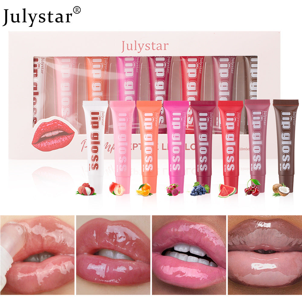 Fruit Flavored Long-lasting Moisturizing Lip Gloss, Moisturizing And Transparent, 8-pack