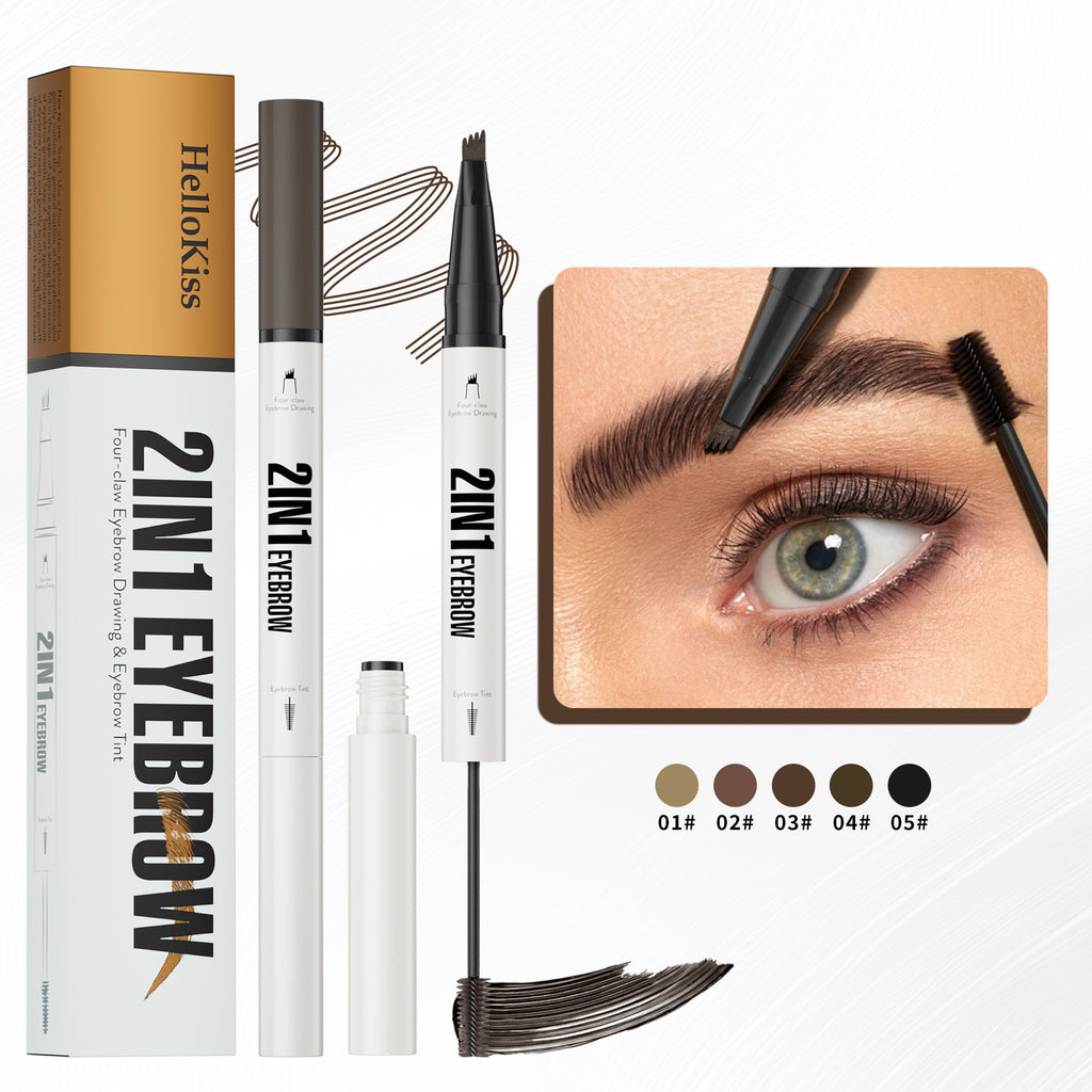 Two-in-one Waterproof Sweat-resistant Not Smudge Multi-color Eyebrow Cream