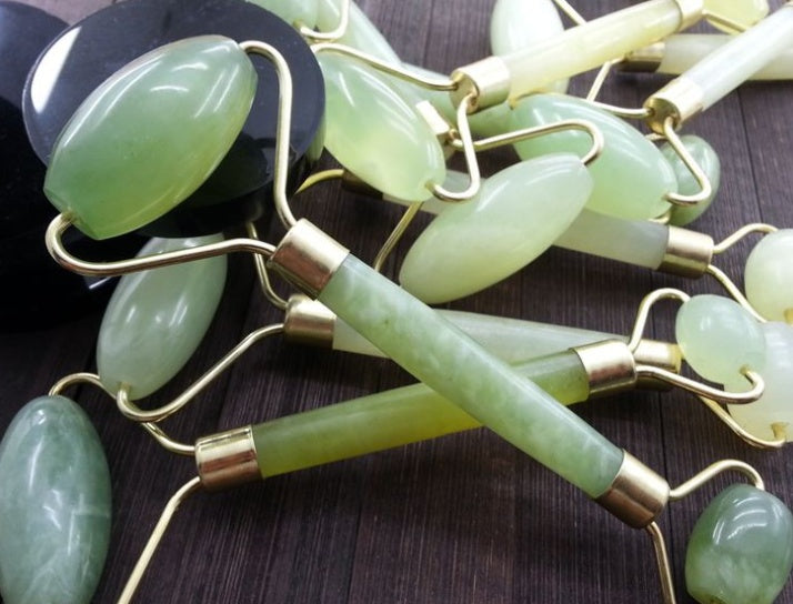 At-Home Spa Gift Set — Beauty Jade Massage Facial Massage + Ice Massage Device,Ice Roller Set F