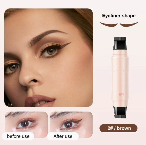 Waterproof Long-Lasting All-in-One Liquid Eyeliner, Double-Ended Stamp Eyeliner For Eye