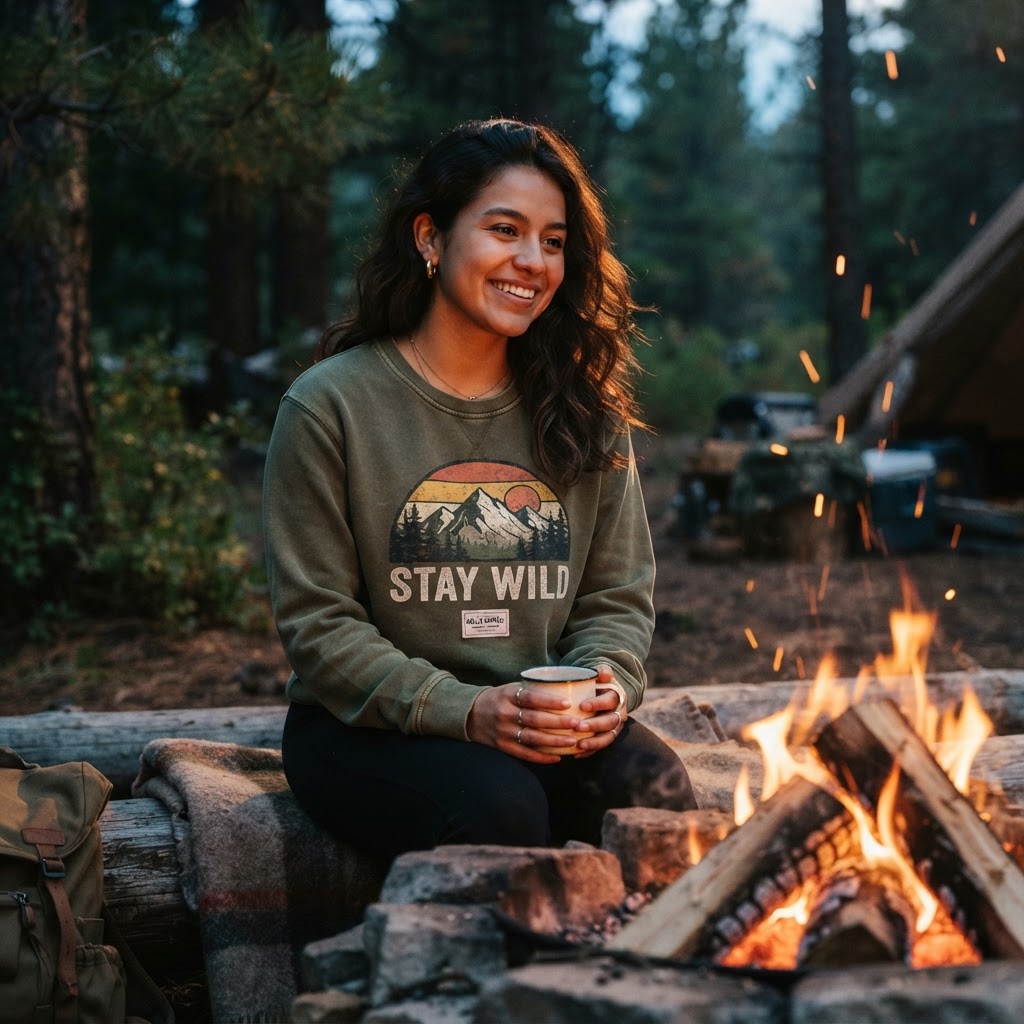 Stay Wild Mountain Sweatshirt — Premium Garment-Dyed | COLLIN CAMPELL product image