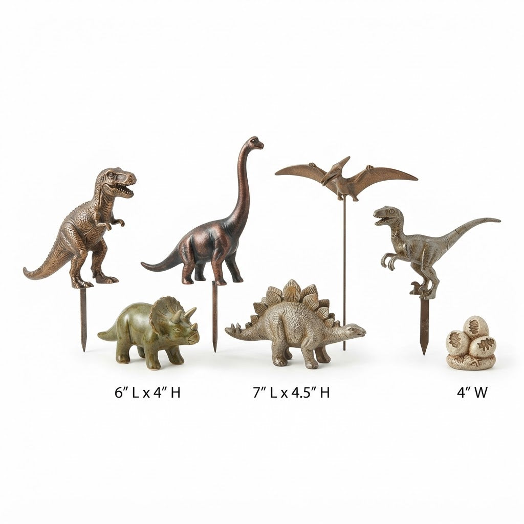 Dinosaur Garden Decor Set — Prehistoric Stakes