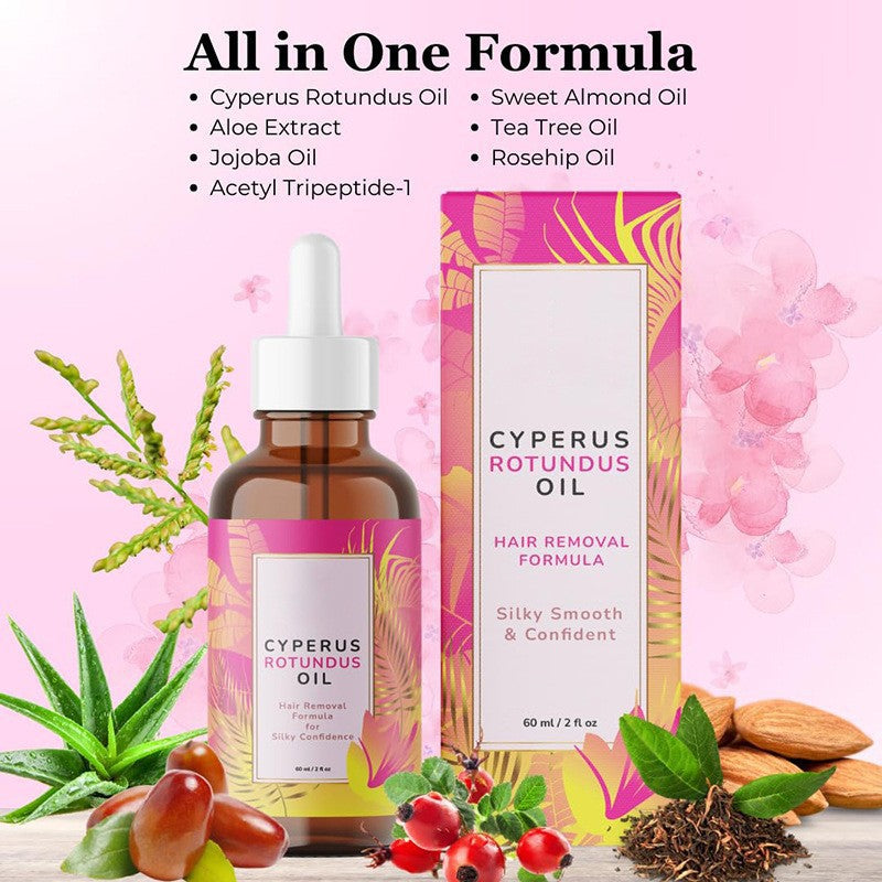 Best-selling Hair& BodyOil 60ml Natural Cyperus Rotundus Essential Oil For Unwanted Hair Care