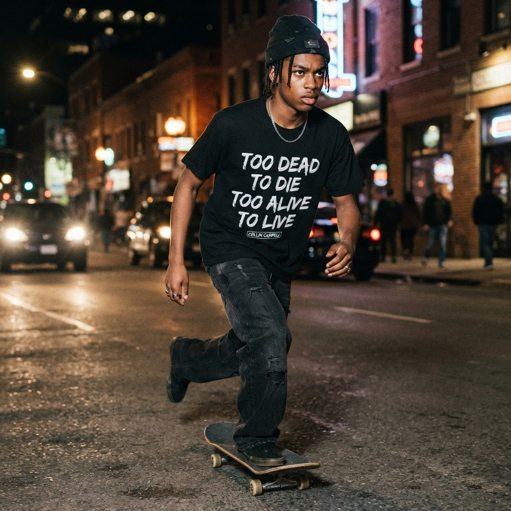 Too Dead to Die Too Alive to Live — Premium T-Shirt | COLLIN CAMPELL product image