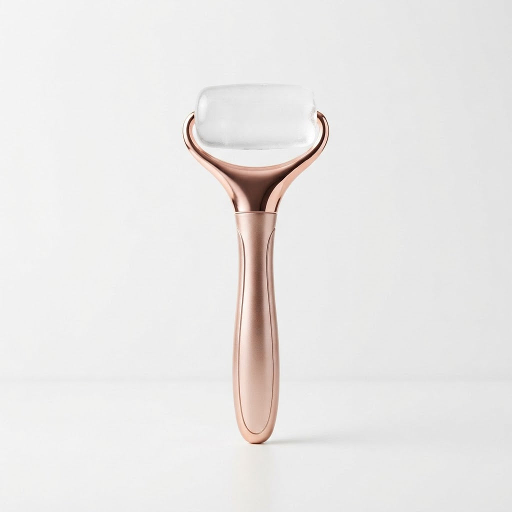 Facial Ice Roller — Rose Gold Cryotherapy Skin Tool for Puffy Eyes & Glowing Skin