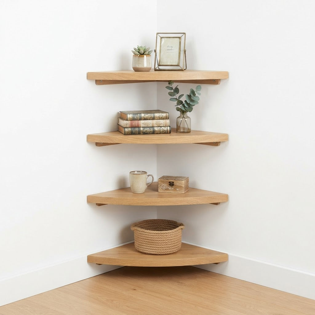 Stackable Corner Shelf Units (Set of 3)