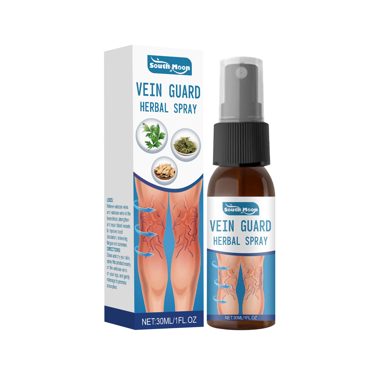 South Moon Herbal Leg Renewal Spray — Lightweight Skin Toning & Circulation Boost