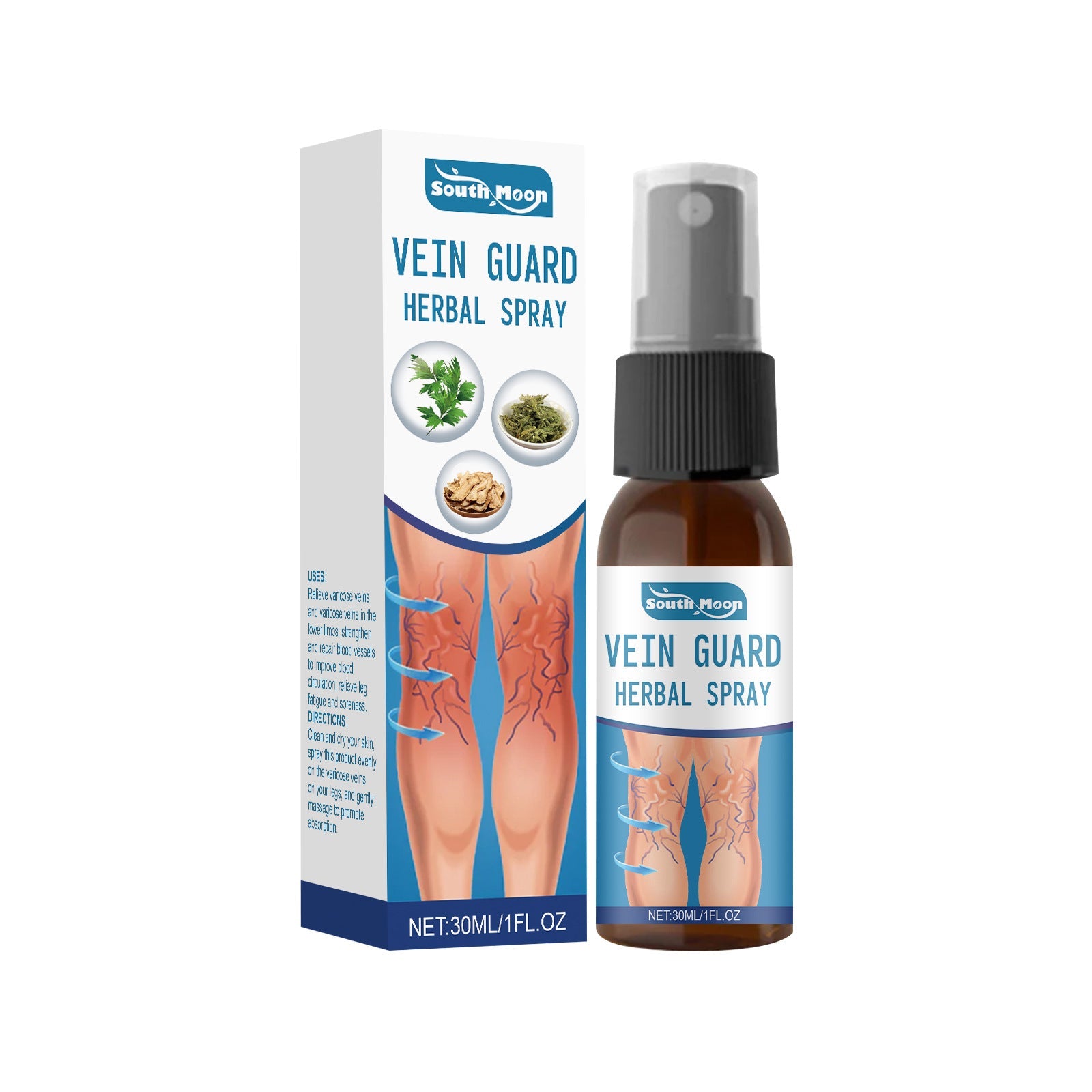 South Moon Herbal Leg Renewal Spray — Lightweight Skin Toning & Circulation Boost