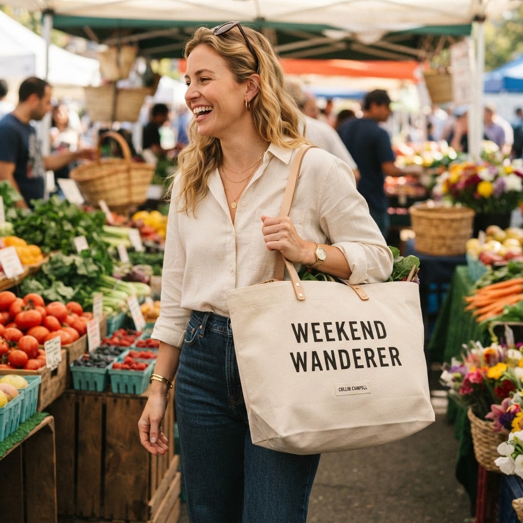 Weekend Wanderer — Premium Canvas Tote Bag | COLLIN CAMPELL product image