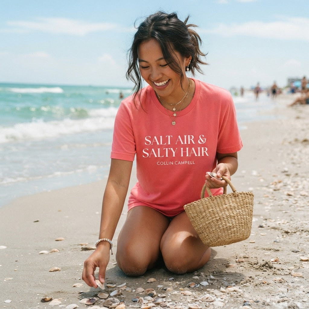 Salt Air & Salty Hair Coastal Tee — Premium Beach Vibe | COLLIN CAMPELL product image
