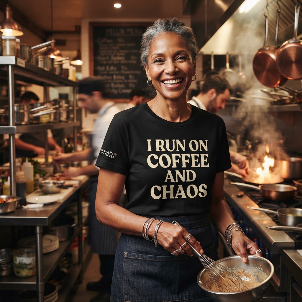 I Run on Coffee and Chaos — Premium T-Shirt | COLLIN CAMPELL product image