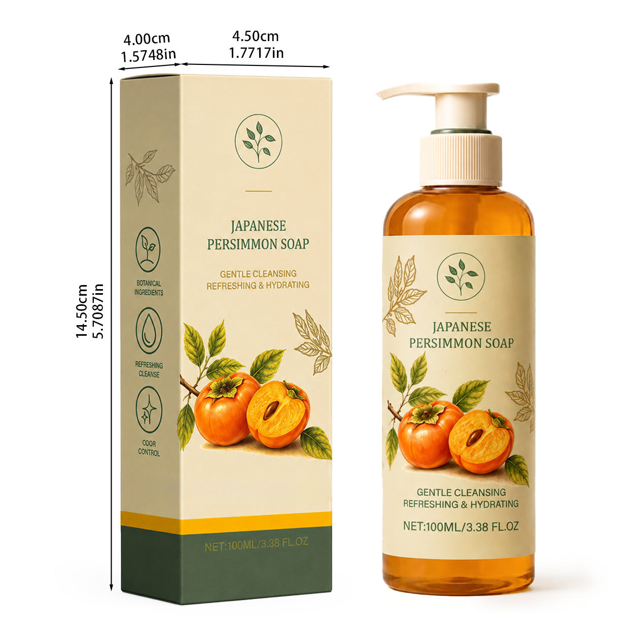 Persimmon Refreshing Body Wash Rich And Creamy Lather For The Skin