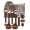 Brown Aluminum Tube Makeup Brush Set