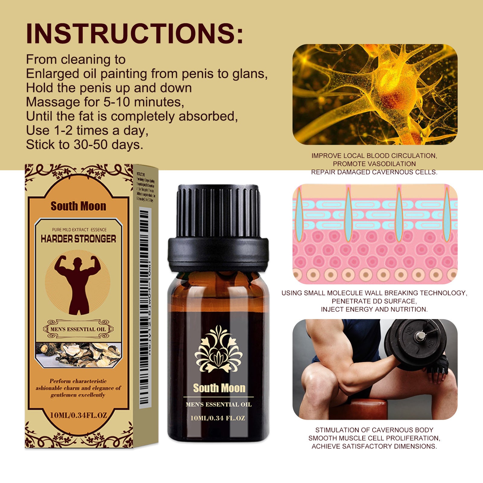 Men's Care Essential Oil, Natural Jojoba & Ophiopogon Extract