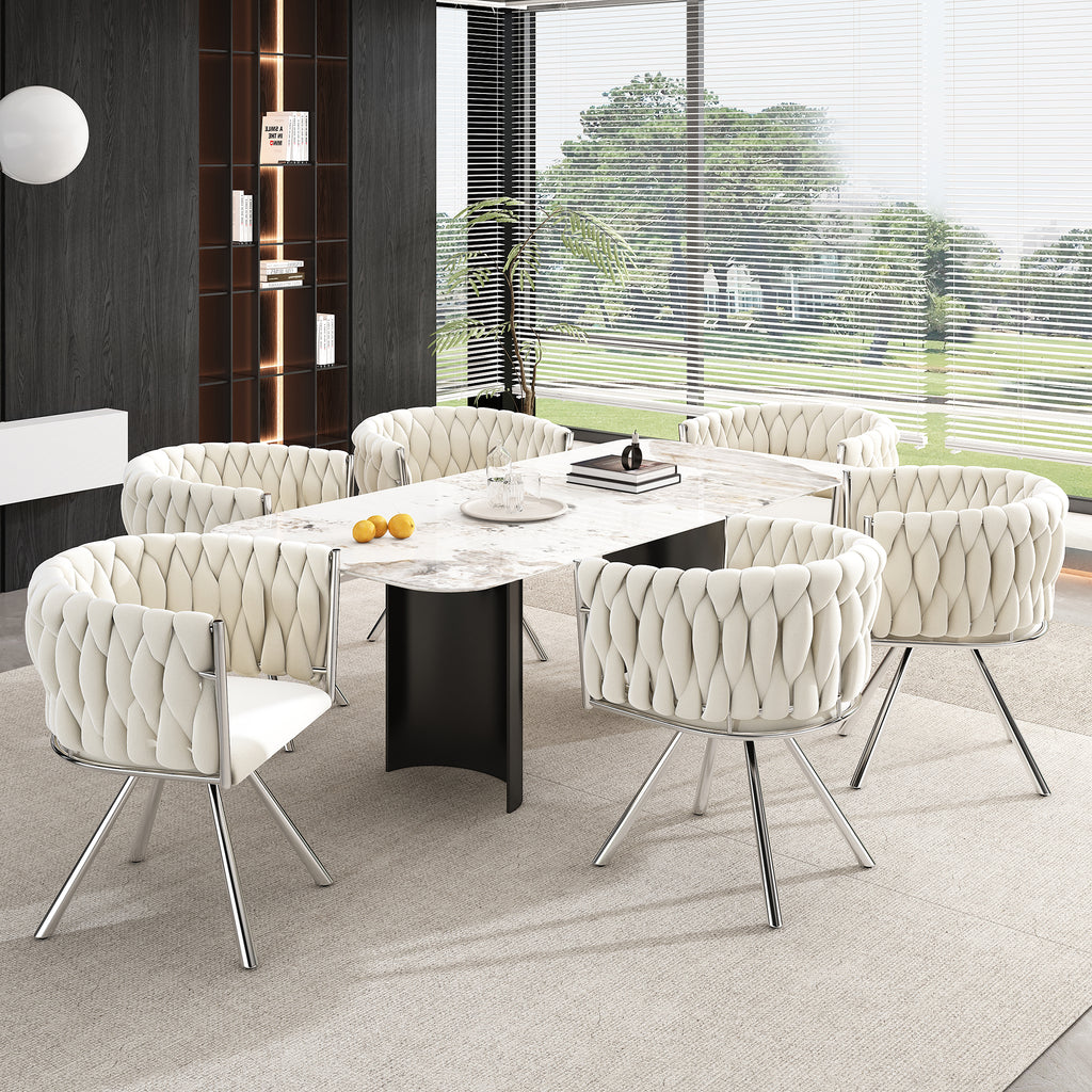 Luxury 4-Chair Velvet Dining Set — Single Light