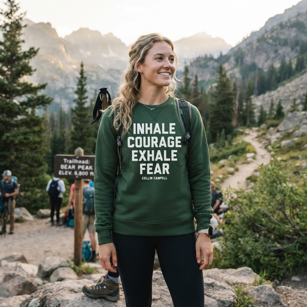 Inhale Courage Exhale Fear — Premium Sweatshirt | COLLIN CAMPELL product image