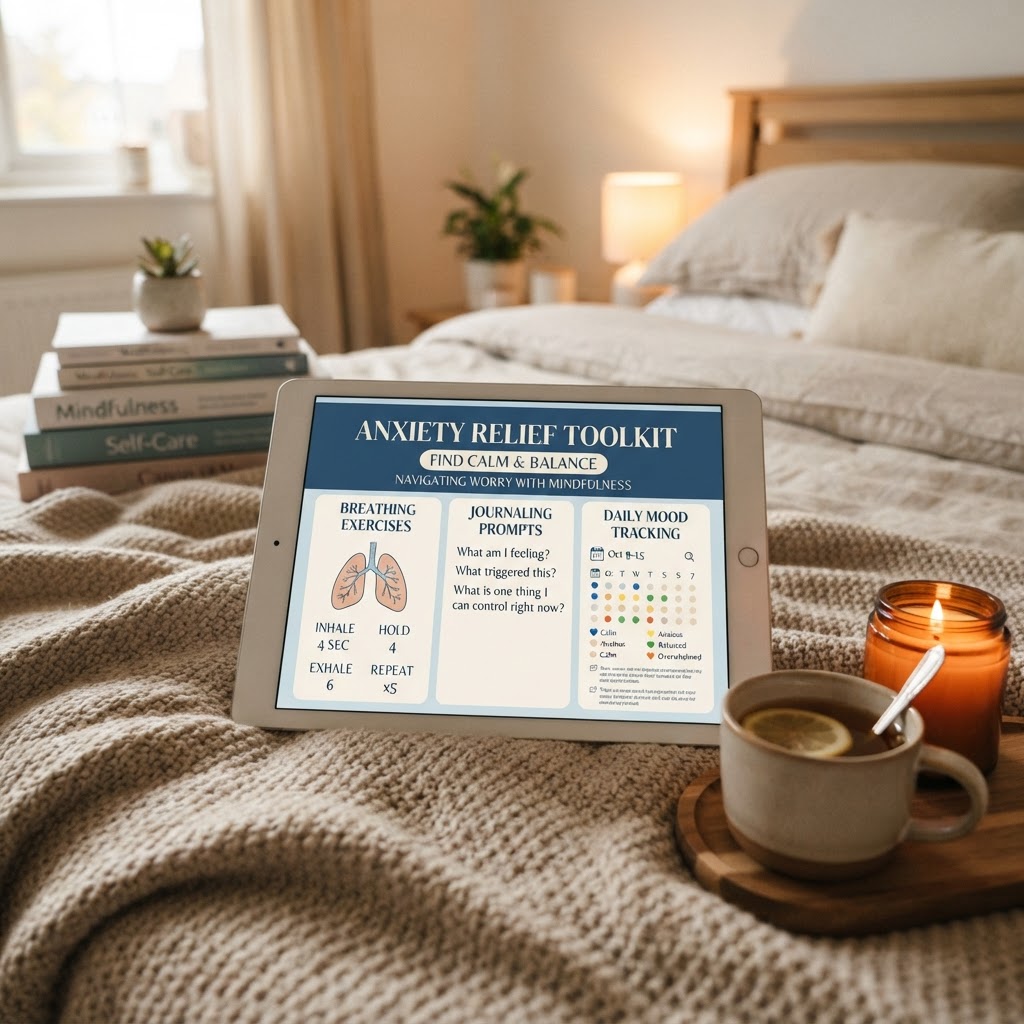Digital preview of Anxiety Relief Toolkit - Digital Download on device
