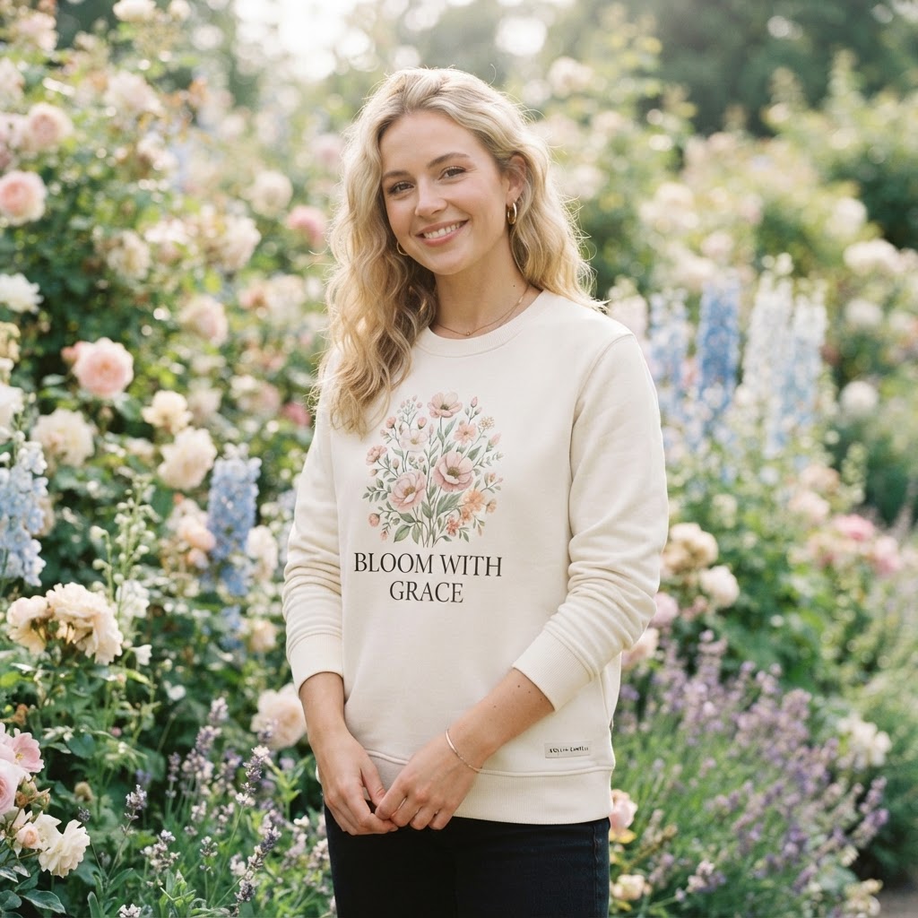 Bloom With Grace Floral Sweatshirt — Premium Botanical | COLLIN CAMPELL product image