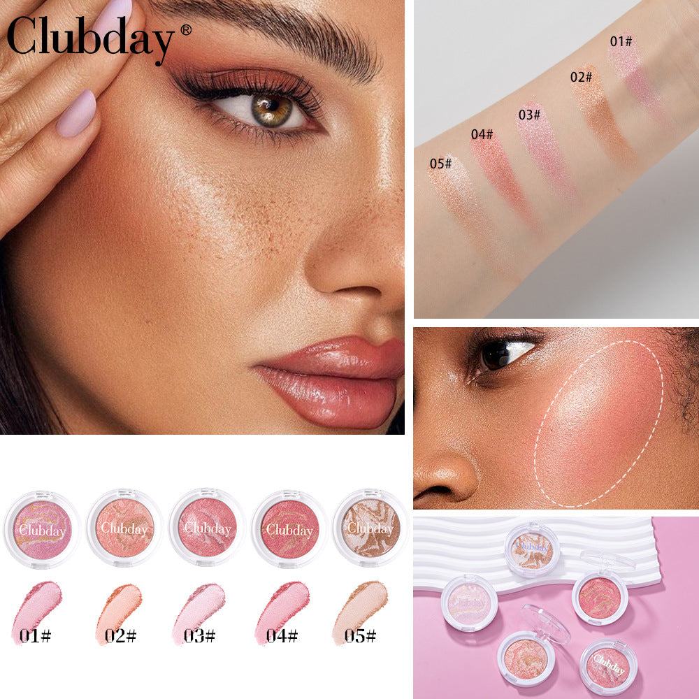 Three Color Streaky Flesh Highlight Powder Blusher Pearl