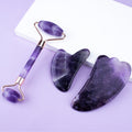 At-Home Spa Gift Set — Amethyst Roller Set Heart Shaped Gu + Ceramic Vases Home Decor Items