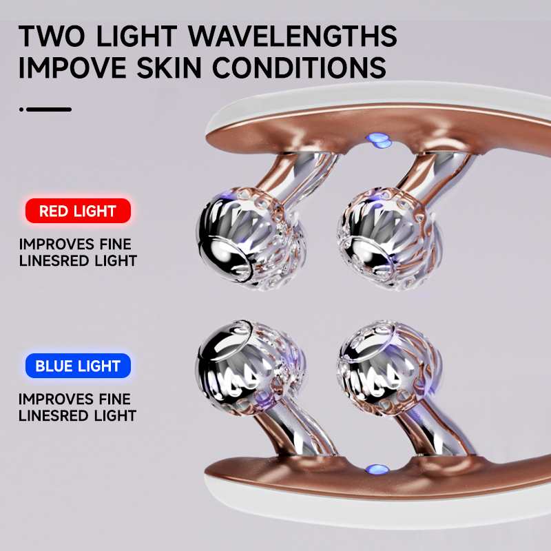 V-Shaped Face Contour Massager EMS Microcurrent Roller With LED Light  Multi-Purpose Beauty Tool For Daily Skin Care