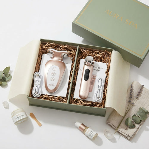 At-Home Spa Gift Set — Neck Firming EMS Device + Eye Massager Relieves Eye Fatigue E