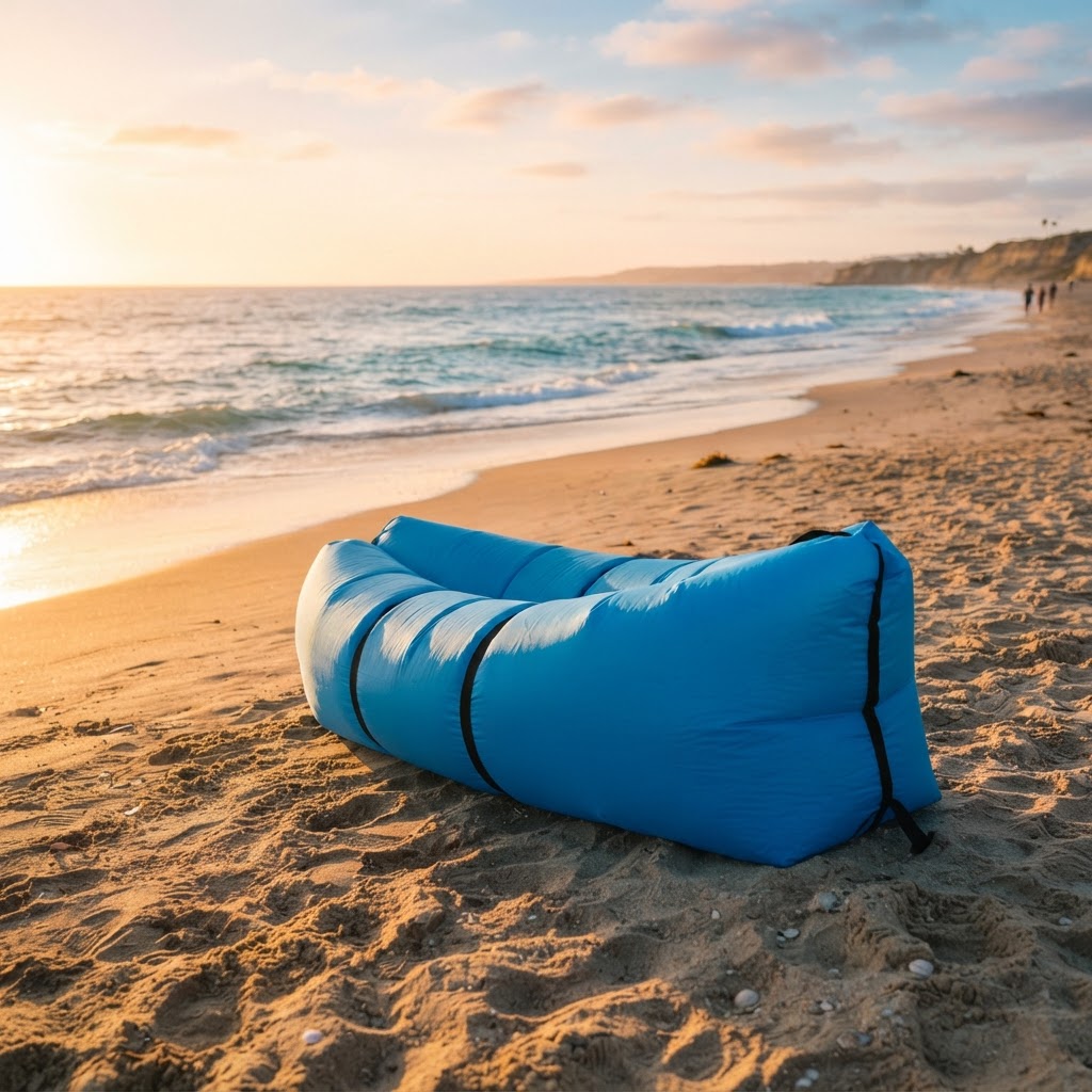 Giant Inflatable Air Lounger — Foldable Portable Float for Beach & Pool