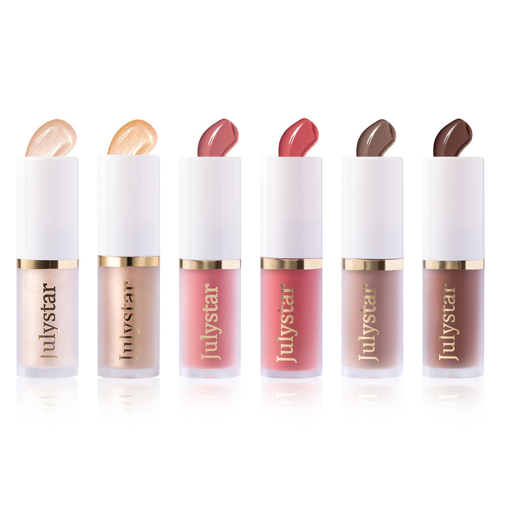 Facial Rouge Powder Blusher Lotion Lasting Pearly Lips Brightening Natural