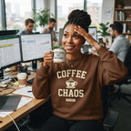 Coffee & Chaos — Premium Crewneck Sweatshirt | COLLIN CAMPELL product image