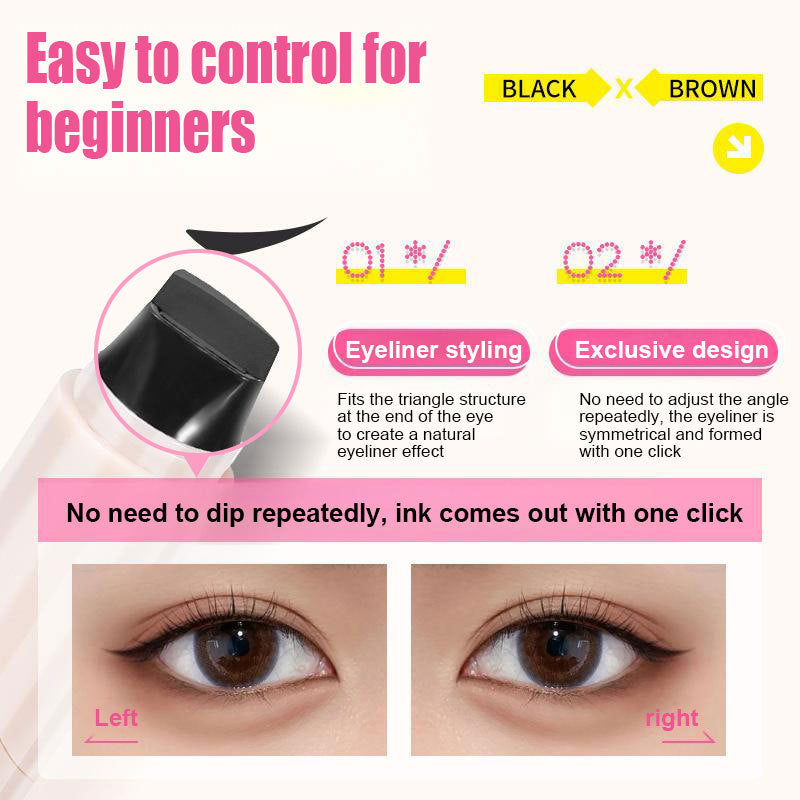 Waterproof Long-Lasting All-in-One Liquid Eyeliner, Double-Ended Stamp Eyeliner For Eye